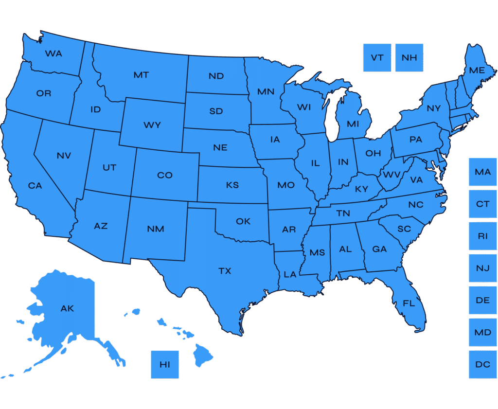 Map of the United States of America