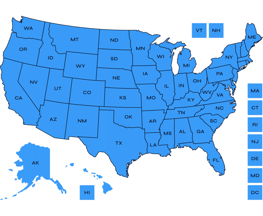 Map of the United States of America