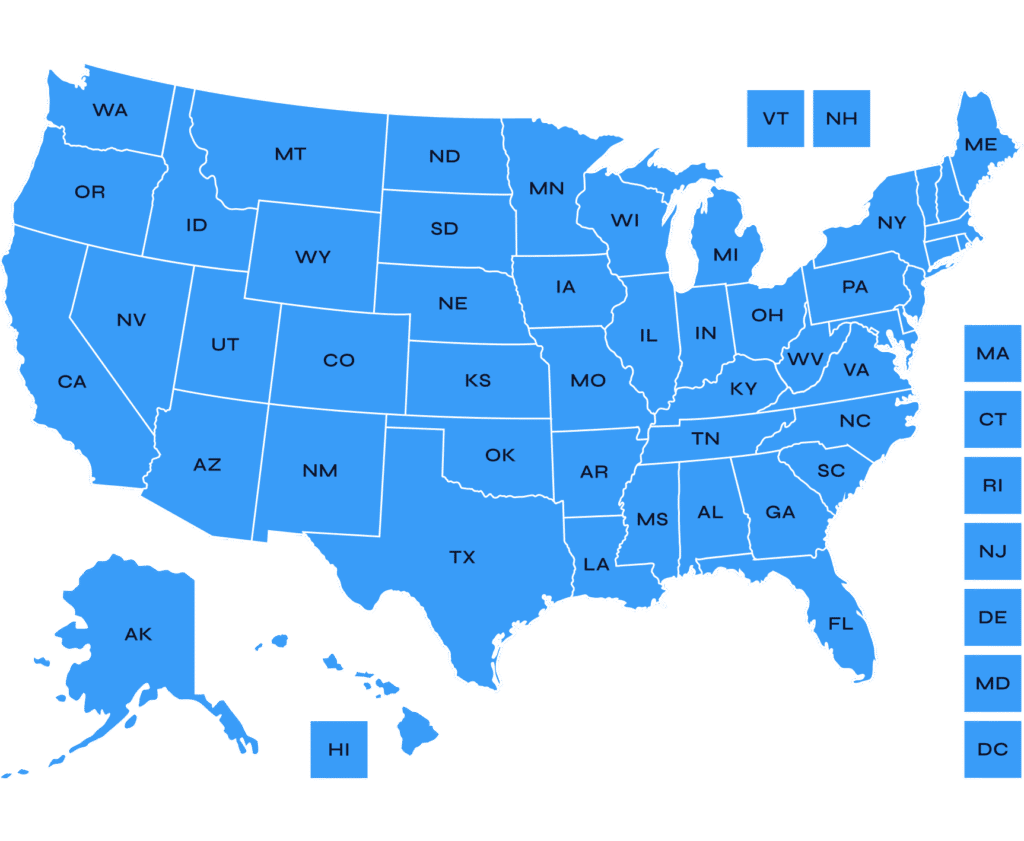 Map of the United States of America